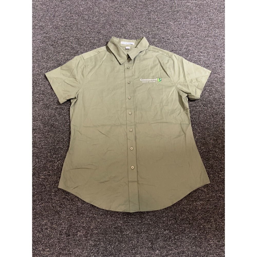Port Authority‎ Women's Green Button-Up Work Shirt M